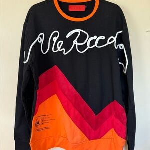 Black and Orange Sweatshirt with Graphic Design